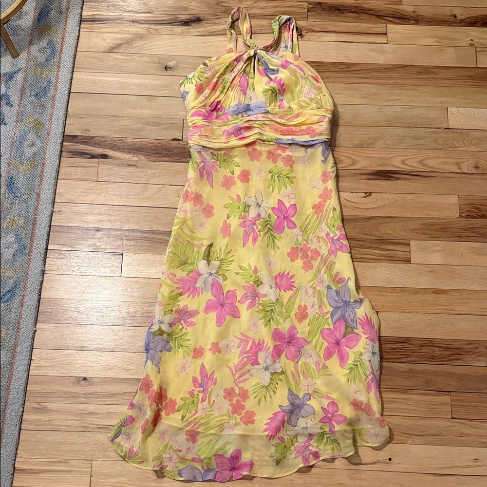 DVF Floral Halter Cocktail Dress